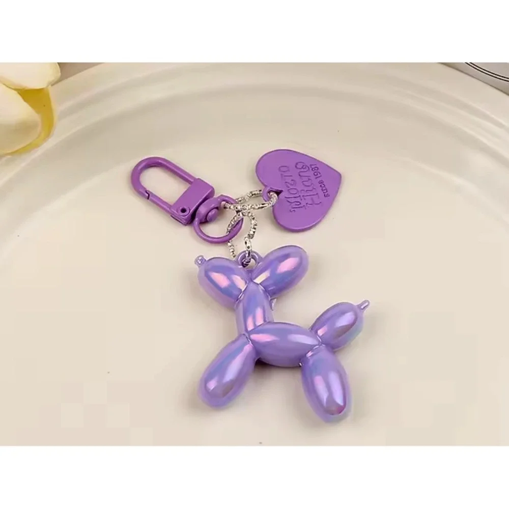 NEW Iridescent‎ Purple Balloon Dog Keychain Purse Charm Y2K